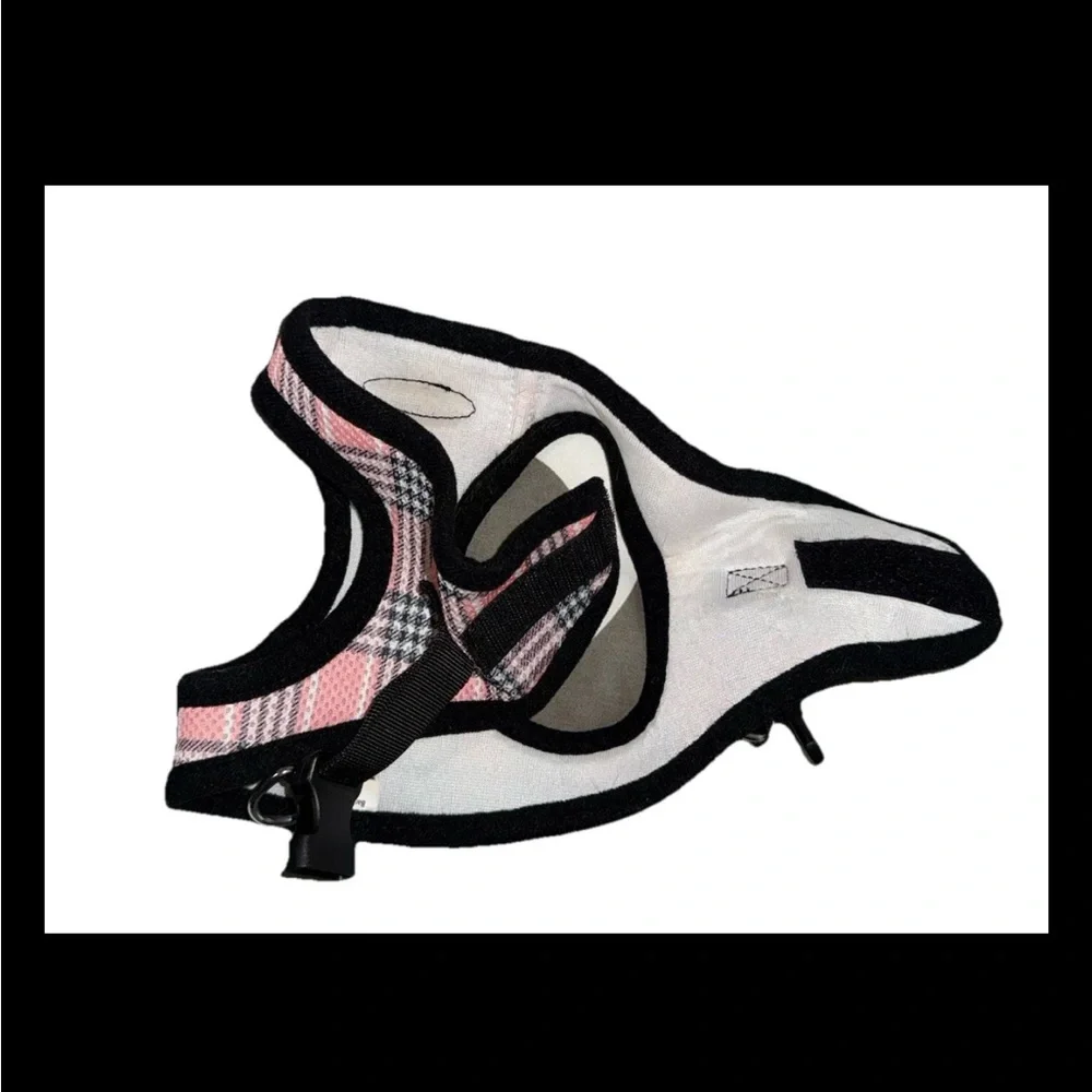 Bark Appeal Pink Plaid Dog Harness Large